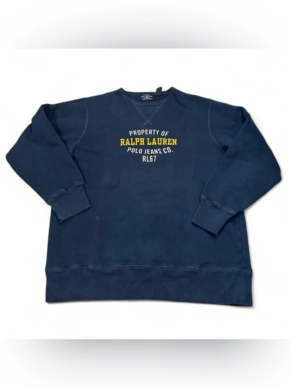 Ralph Lauren Polo Jeans Company‎  Property Of Navy Crewneck Sweatshirt Large